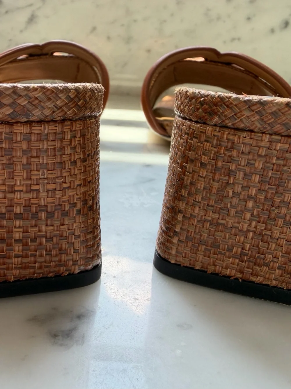 Sam Edelman Waylon Woven Slide Sandal Cognac Brown 7.5 excellent Retail $140 - Picture 4 of 5